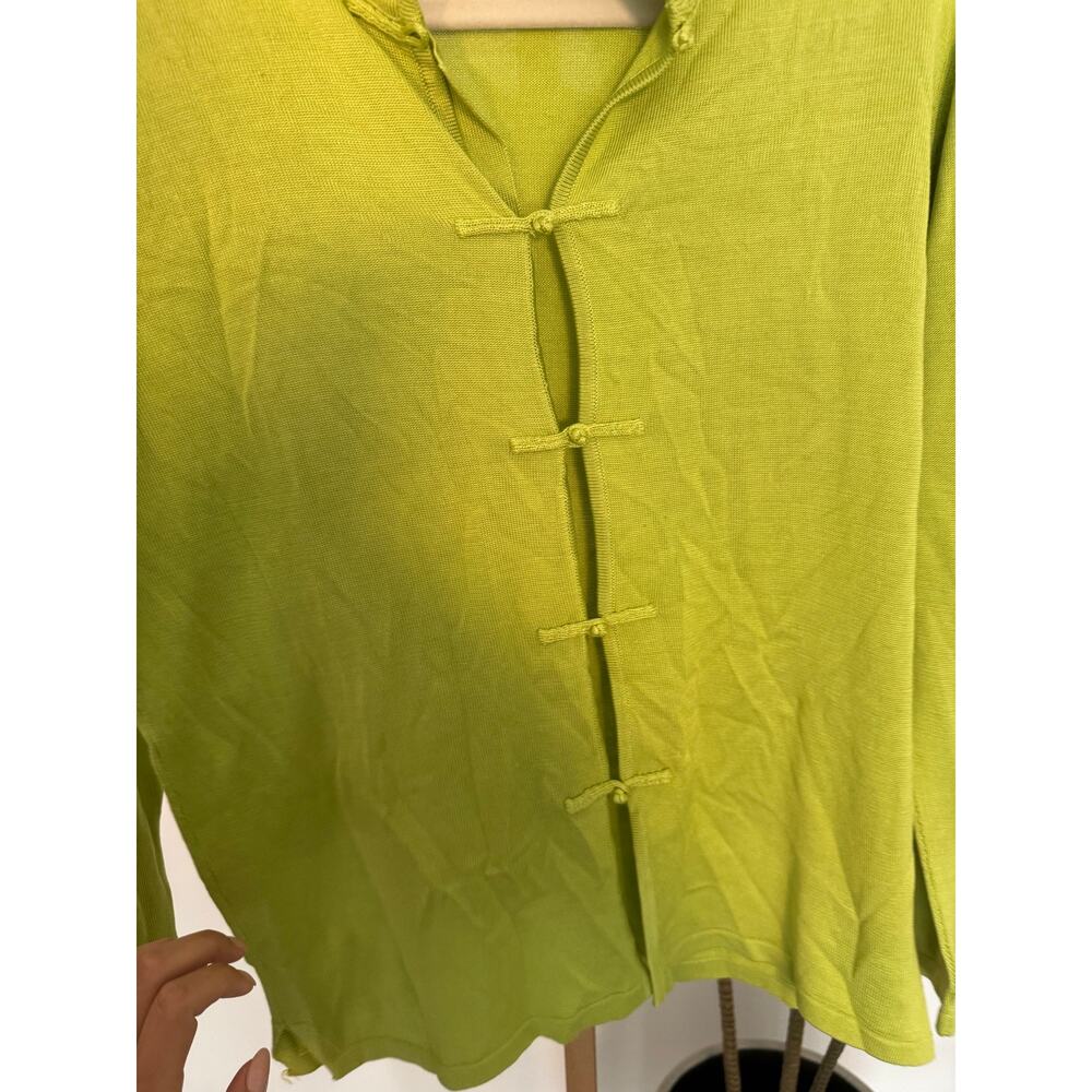 Silky Age | Mandarin Collar Frog Closure Knit Cardigan Top - Picture 5 of 7
